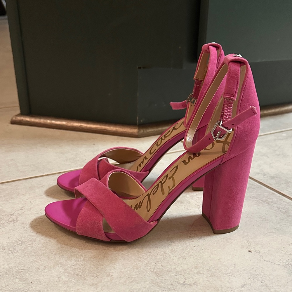 Sam Edelman Fuchsia Block Heel Sandals